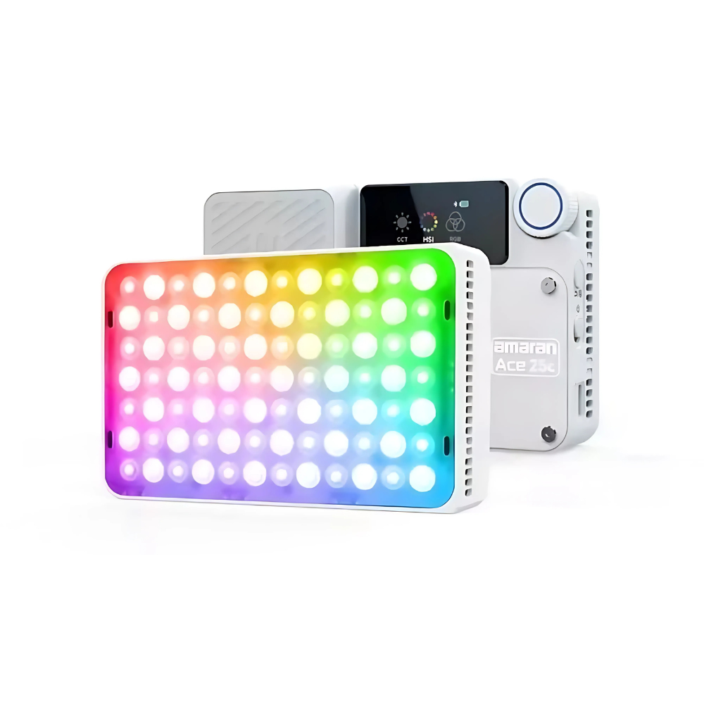 Aputure Amaran Ace 25c / 25x RGB / Bi-Color LED Pocket Panel Light Creator Kit with 32W 4500mAh, Max 80m Wireless Range, Fan Cooled, 12 / 9 Built-in Light Effects with Onboard and App Control Support