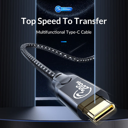 [CLEARANCE] ORICO CM32 (0.5m / 1m / 3m / 5m) USB Type C 3.2 Gen2x2 Fast Charging Data Cable with 20Gbps High-Speed Transmission Rate, PD 100W QC4 4K 60Hz Video, Aluminum Alloy for Smartphones, MacBook, Tablet, PC