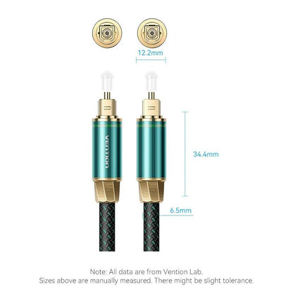 [CLEARANCE] Vention 10mToslink Optical Fiber Male to Male Hi-Fi Audio Cable, Supports S/PDIF Port for TV, Gaming Console, DVD Player, Speaker, Soundbar, and Amplifier | BKBGL