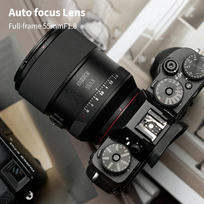 Meike 55mm F/1.8 Pro AF Portrait-Length Prime Lens Full Frame FUJIFILM X Mount, Fast Aperture, Autofocus / Manual Focus Mode, STM Stepping Motor and USB Port for Firmware Upgrades for Photography