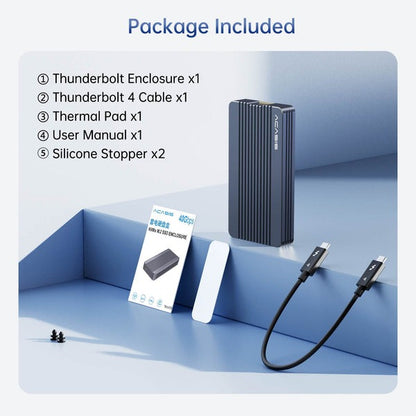 ACASIS TBU405Air Thunderbolt 3 USB Type-C NVMe M.2 SSD Enclosure with High-Speed 40Gbps Data Transmission and Supports Up to 8TB Storage Capacity for Windows, macOS, and Linux, PC, Laptop, Desktop Computer