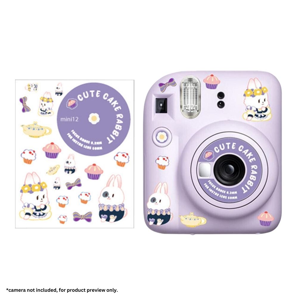 Pikxi Cartoon Body Patch Sticker Set for Instax mini 12 Film Camera - Available in Milk Cow, Blossom Pink, Pastel Blue, Mint Green, and Lilac Purple