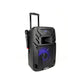 Konzert PA-12 12" 400W Portable Party Active Trolley Speaker with Bluetooth, NFC, USB/ SD Slot, FM Radio, LED Light, 2pcs Wireless Mic with Voice Priority and Rechargeable Battery