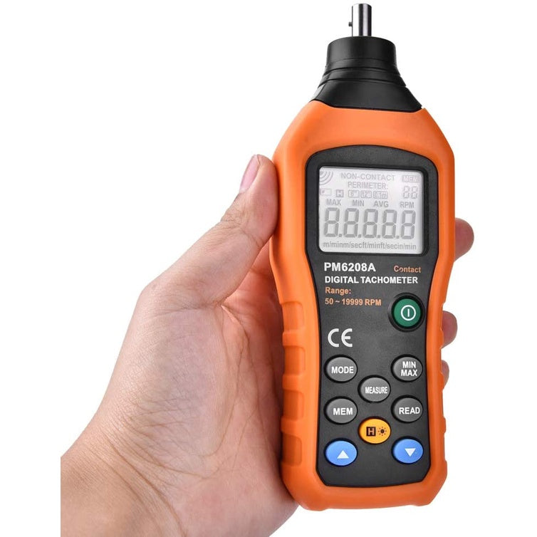 PeakMeter PM6208A High Quality Contact-type Digital Tachometer Meter High Performance Max 50-19999RPM