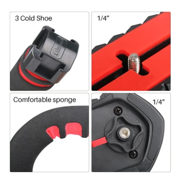 Ulanzi U-Grip Pro Triple Shoe Mount Stabilizer Handle Grip Camera Phone Video Rig Kit
