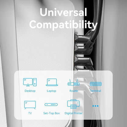 Vention 1 Meter Cat8 360° Right Angle UTP Ethernet Patch LAN Cable RJ45 Male to Male with Gold Plated Contacts, Max 40Gbps Rated Transfer Speed and 2000MHz Bandwidth for Internet Network | IKLBF