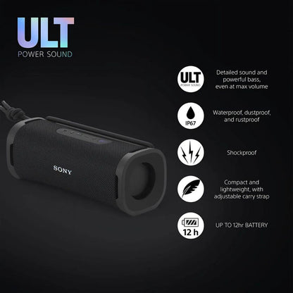 Sony ULT Power Sound Series ULT FIELD 1 Wireless Portable Speaker with 12-hours of Battery Life, Water and Dustproof IP67 Rating, Bluetooth 5.3, and Multi-Way Strap - Available in Black / Orange / Forest Gray / Off White | SRS-ULT10