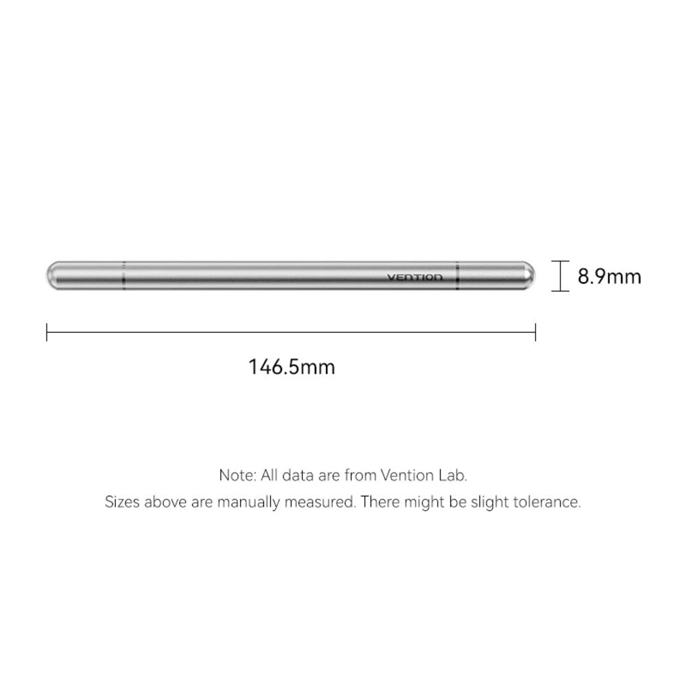 Vention Universal Stylus Pen with 2-in-1 Replaceable Tip Design, High-Sensitivity Touch, Ergonomic Grip, Durable Aluminum Alloy Body for Smartphones, Tablets and Laptops