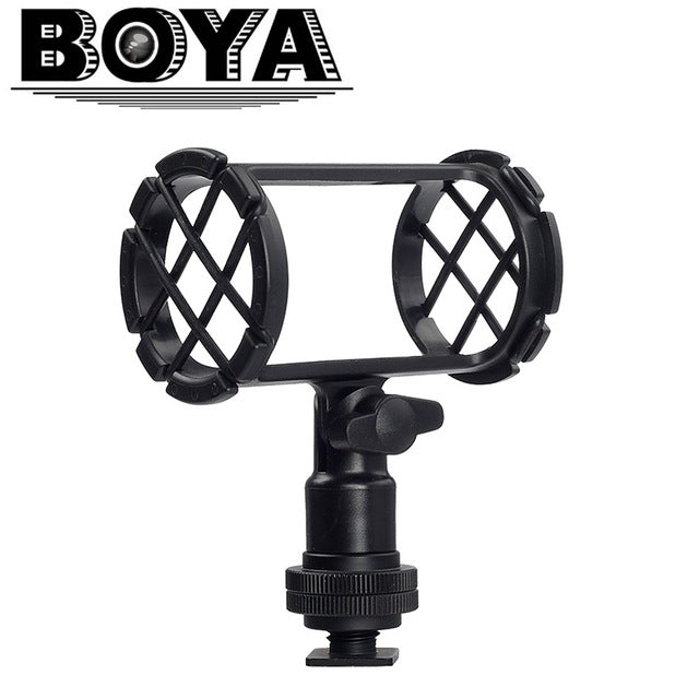 [CLEARANCE] Boya BY-C04 Camera Video Microphone Shock Mount for Boya BY-BM6060 Rode NTG-1, NTG2, NTG-3, NTG-4 Audio Technica AT897, ATR6550 Sennheiser MKH-416, ME66/K6 MKE-600 Azden SGM-1X Sony ECM-CG50