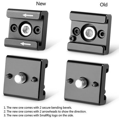 SmallRig Cold Shoe Mount Adapter Bracket Hot Shoe with 1/4" Thread for Camera Cage - 2-Pack - 2060