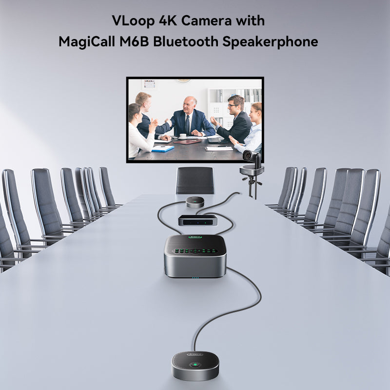 Tenveo VA612 GROUP Video Conferencing System Set with 4K UHD 12X Optical Zoom PTZ Camera, Power Hub, Bluetooth Speakerphone with Built-in Omnidirectional Microphone, and Dual Expansion Mics for Live Streaming, Broadcast, Gaming & Meeting
