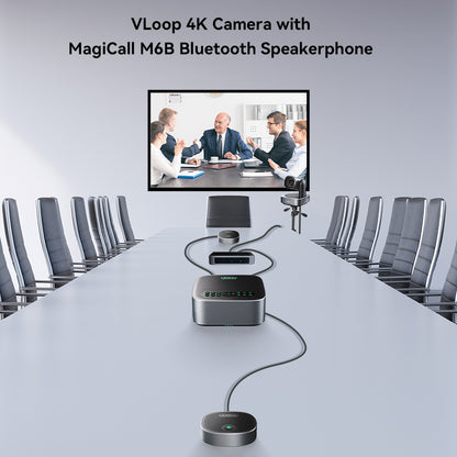 Tenveo VA612 GROUP Video Conferencing System Set with 4K UHD 12X Optical Zoom PTZ Camera, Power Hub, Bluetooth Speakerphone with Built-in Omnidirectional Microphone for Live Streaming, Broadcast, Gaming & Meeting