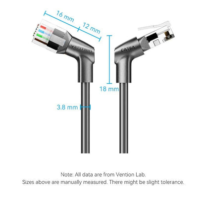 [CLEARANCE] Vention Cat6A UTP 10Gbps High-Speed Ethernet Patch Cable with 500MHz Bandwidth and Right Angle Rotating RJ45 Connectors for Computers and Network Devices PC Laptop Wi-Fi Access Point Router and more