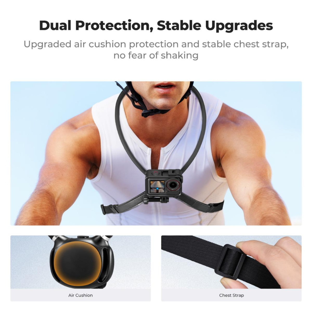 K&F Concept Neck Mount for Action Camera/Smartphone w/ Quick Release, Angle Control, 150cm Strap