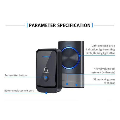 DAYTECH DB27 Smart Wireless Doorbell Plug and Play AC 110V-220V Water-Resistant 260m Long Range Door Bell Buzzer with Adjustable Volume, 45 Chimes and Tune for Home Office Indoor and Outdoor Installation