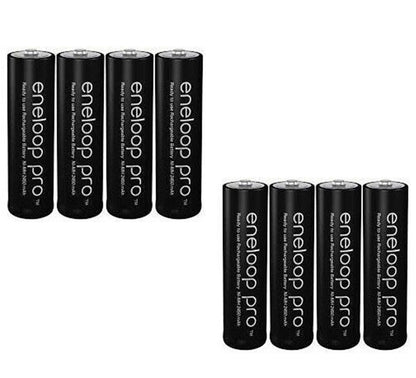 Panasonic Eneloop Pro BK 3HCCE 4BT AA Rechargeable Battery Pack of 4 (Black) x2