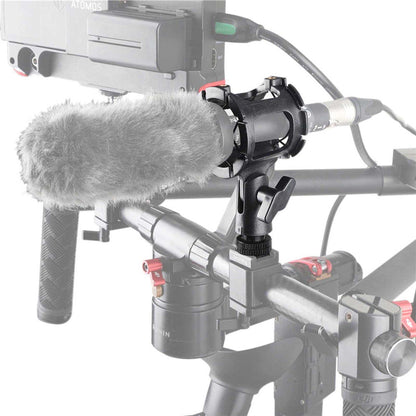 SmallRig Multi-Function Microphone Shock Mount with 4-Point Suspension, Cold Shoe and 3/8"-16 Threaded Base for Camera Shoes and Boompoles 1859