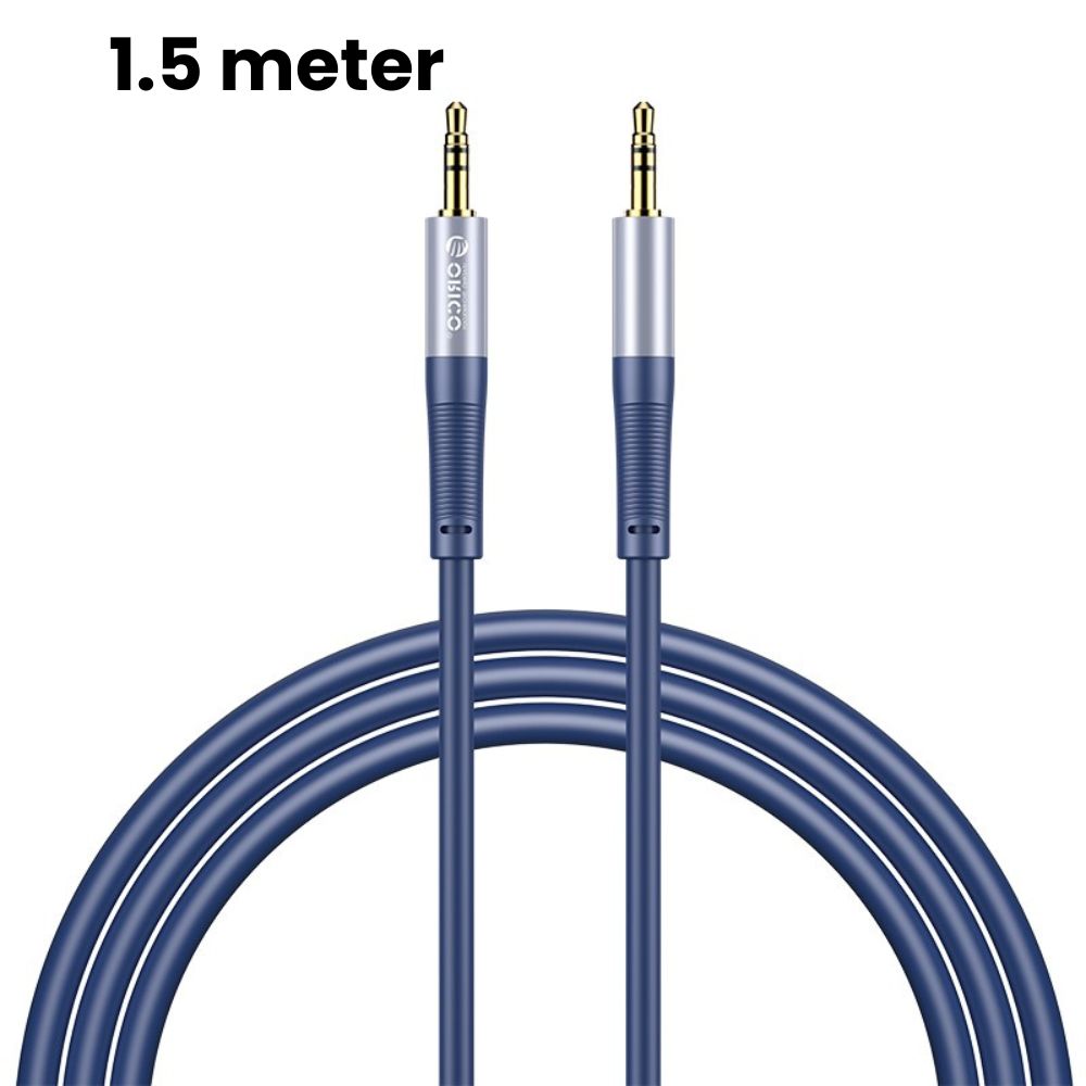 [CLEARANCE] ORICO Soft Silicone 3.5MM AXZ Series Audio Cable Male-to-Male with Gilded Connector and Tinned Copper for Smartphone Speakers and Other Audio Accessories - Blue