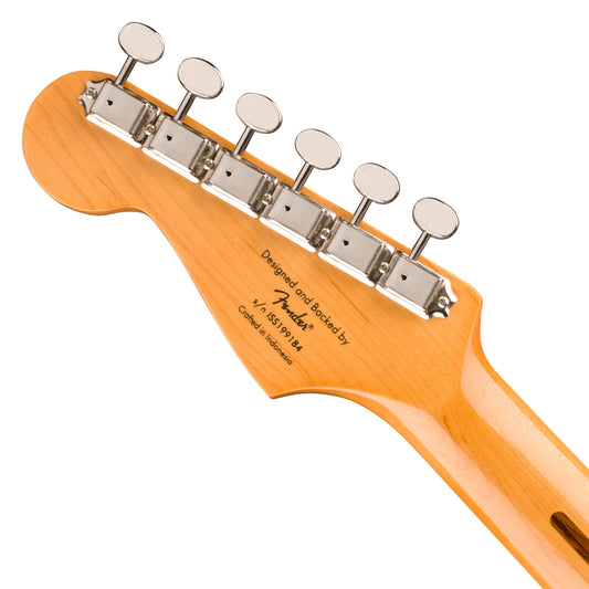 Squier by Fender Classic Vibe 50s Stratocaster Electric Guitar with SSS Pickup, Vintage Style Tremolo, Maple Fingerboard (Sunburst, White Blonde, Red)
