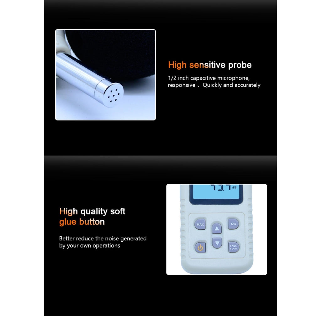 Benetech GM1358 30-130dB Digital Sound Level Meter Noise Tester