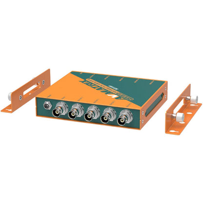 AVMatrix SD1191 1×9 SDI Reclocking Distribution Amplifier with 3G/HD/SD-SDI Multi-rate Signal Processing, 9 Buffered and Re-clocked Outputs, Support DVB-ASI Signals, LED Indicators, Locking Power Supply, and Mounting Ear