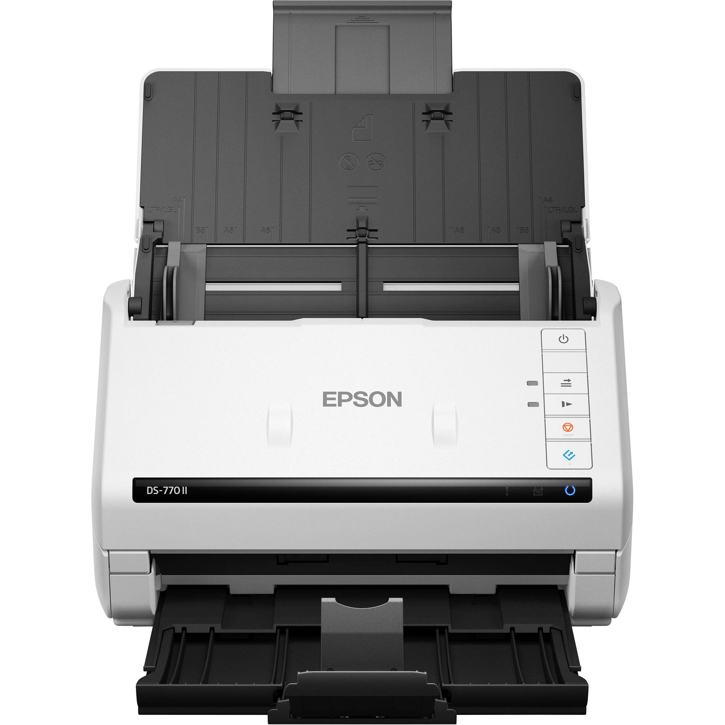 Epson WorkForce DS-770II A4 Color Duplex Sheet-fed High-Speed Document Scanner with ADF, High-Volume Scanning, Auto Size Recognition, Paper Protection, Image Sensor Glass Dirt Detection, and Flatbed Option