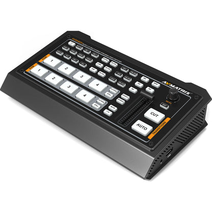 AVMatrix HVS0402U 4 Channel HDMI Live Streaming Video Switcher with T-bar/Auto/Cut Transition Effects, Chroma Key and Luma Key, 2 PIP/POP, 49 Preset Patterns, Audio Mixing/AFV and LAN Port for PC Control Software