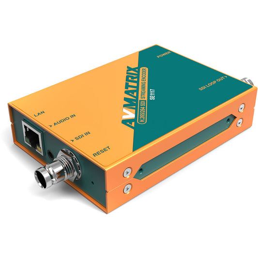AVMatrix SE1117 H.264/H.265 SDI Streaming Encoder with SDI Input & Loop Out Ethernet Interface, Live Stream without Computer Connection, 1080p60 Video with Embedded Audio, Main/Sub Dual Streaming, and Independent 3.5mm Audio Input