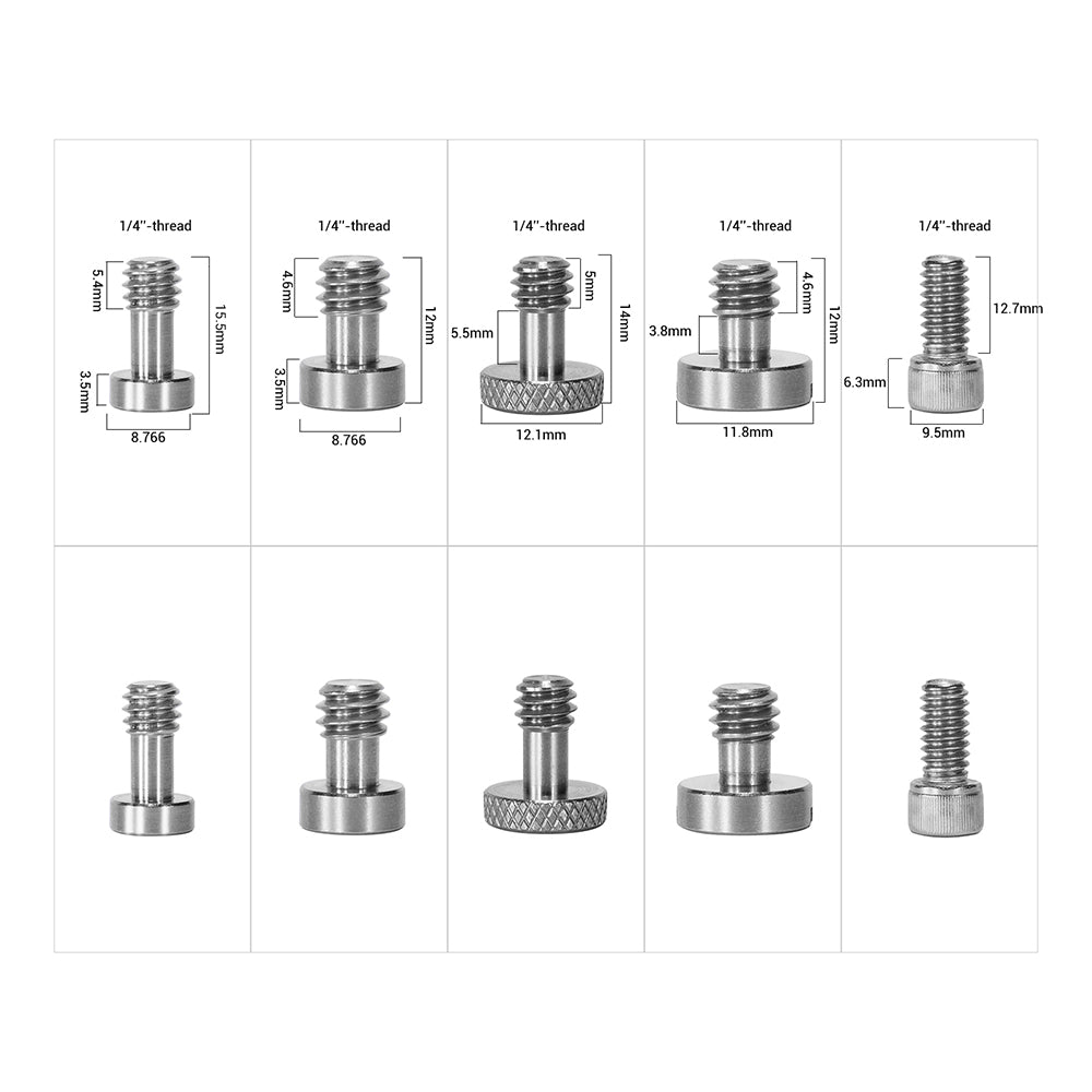 SmallRig Mounting Screw Set (26pcs) with 1/4" and 3/8" Slotted, 1/4", M2.5 and M4 Socket Cap, M2 and M3 Phillips Screws for Camera Accessories AAK2326