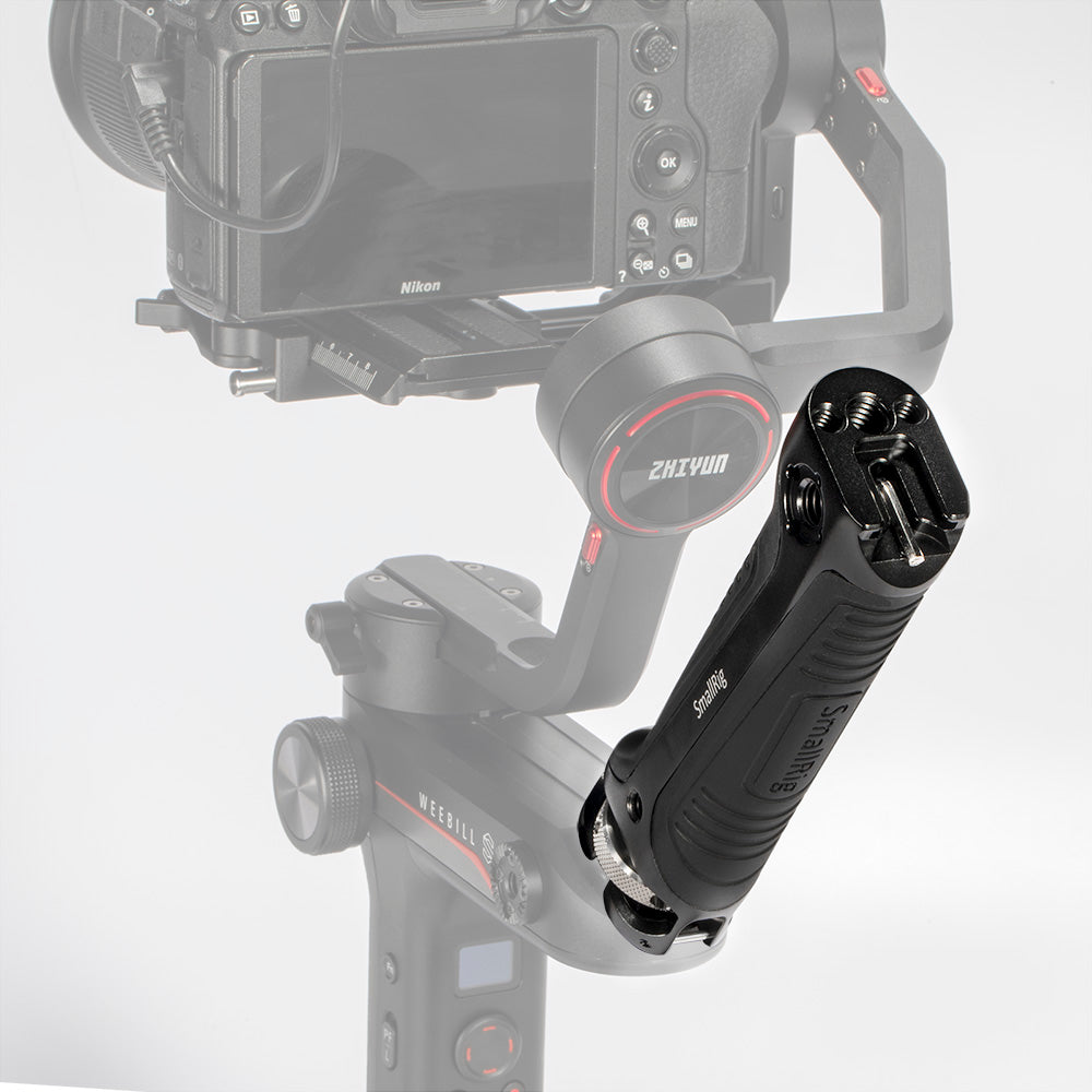 SmallRig Gimbal Handle Grip with 1/4"-20 Screw and 2 Locating Pins, 1/4"-20 and 3/8"-16 Threads, Cold Shoe Mount & Carry Strap Slot for Zhiyun-Tech WEEBILL-S Stabilizer BSS2636C