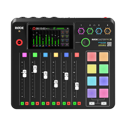 RODE RodeCaster Pro II Integrated Podcast Audio Production Studio powered by APHEX® with Bluetooth and 8 Smart Pads for Musicians, Content Creators, Podcasters, Streamers