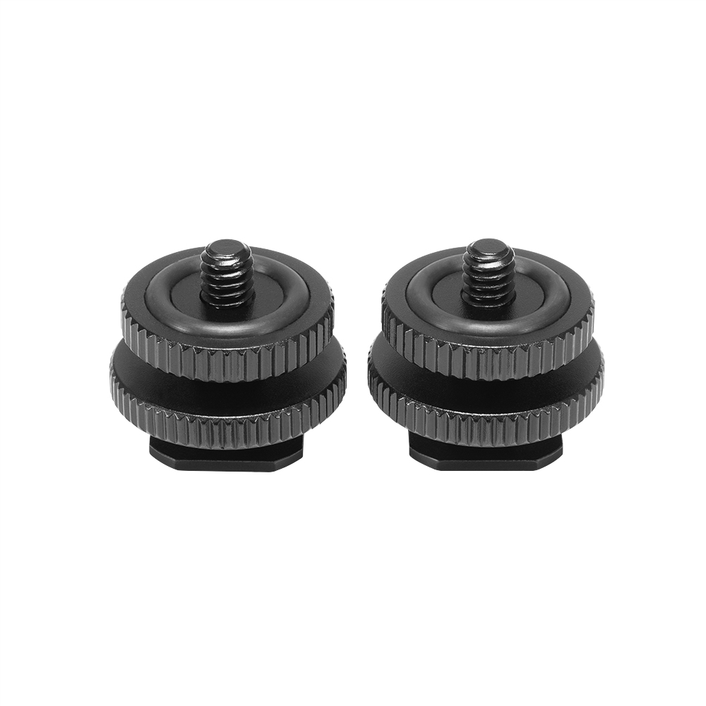 SmallRig Cold Shoe Adapter 2pcs with 1/4" Top Thread and 3/8" Bottom Thread Compatible for Camera Threaded Accessory to Hot Shoe Attachement 1631