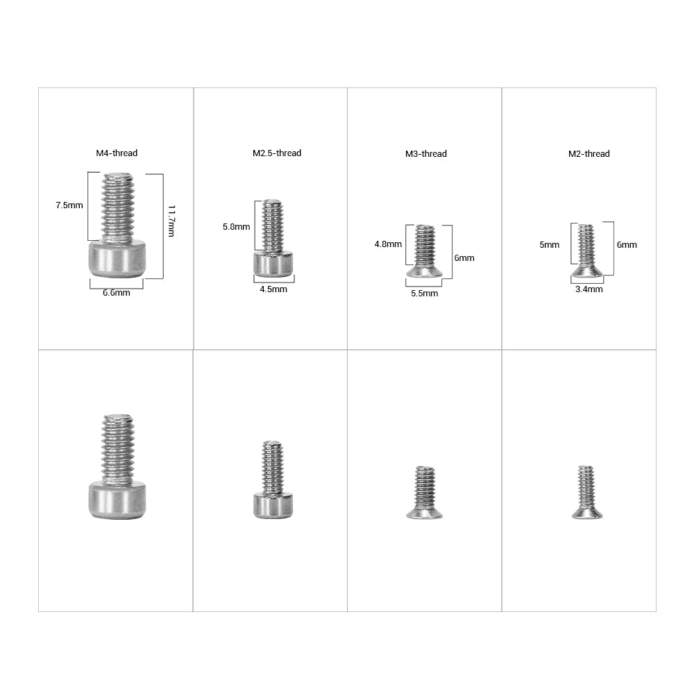 SmallRig Mounting Screw Set (26pcs) with 1/4" and 3/8" Slotted, 1/4", M2.5 and M4 Socket Cap, M2 and M3 Phillips Screws for Camera Accessories AAK2326