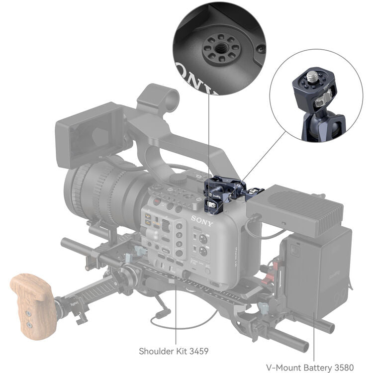 SmallRig Magic Arm for Sony FX6 / FS5 / FS5 II with Dual Ball Heads, 1/4"-20 Mounting Screws, Anti-twist Positioning Pins for Camera Monitor, Wireless Transmitter, and Other Accessories | 4123