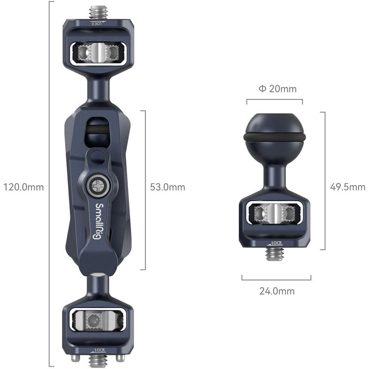 SmallRig Magic Arm for Sony FX6 / FS5 / FS5 II with Dual Ball Heads, 1/4"-20 Mounting Screws, Anti-twist Positioning Pins for Camera Monitor, Wireless Transmitter, and Other Accessories | 4123