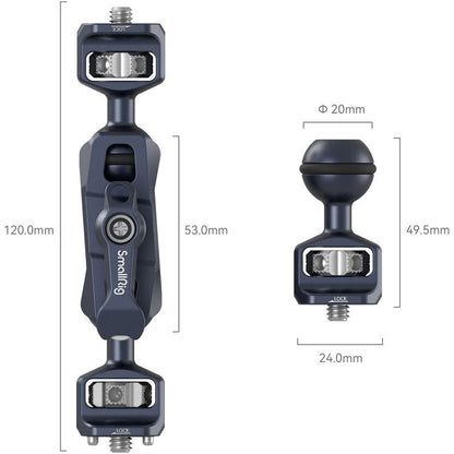 SmallRig Magic Arm for Sony FX6 / FS5 / FS5 II with Dual Ball Heads, 1/4"-20 Mounting Screws, Anti-twist Positioning Pins for Camera Monitor, Wireless Transmitter, and Other Accessories | 4123
