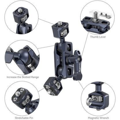 SmallRig Magic Arm for Sony FX6 / FS5 / FS5 II with Dual Ball Heads, 1/4"-20 Mounting Screws, Anti-twist Positioning Pins for Camera Monitor, Wireless Transmitter, and Other Accessories | 4123