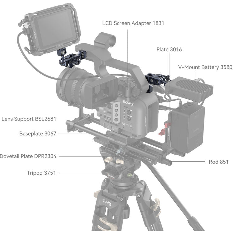 SmallRig Magic Arm for Sony FX6 / FS5 / FS5 II with Dual Ball Heads, 1/4"-20 Mounting Screws, Anti-twist Positioning Pins for Camera Monitor, Wireless Transmitter, and Other Accessories | 4123