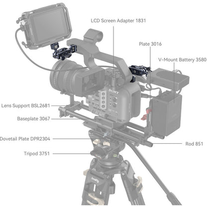 SmallRig Magic Arm for Sony FX6 / FS5 / FS5 II with Dual Ball Heads, 1/4"-20 Mounting Screws, Anti-twist Positioning Pins for Camera Monitor, Wireless Transmitter, and Other Accessories | 4123