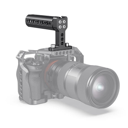 SmallRig Camera Top Handle Grip with Cold Shoe, ARRI 3/8"-16 Locating Holes and 1/4"-20 & 3/8"-16 Threaded Holes for Camera Cage 1638C