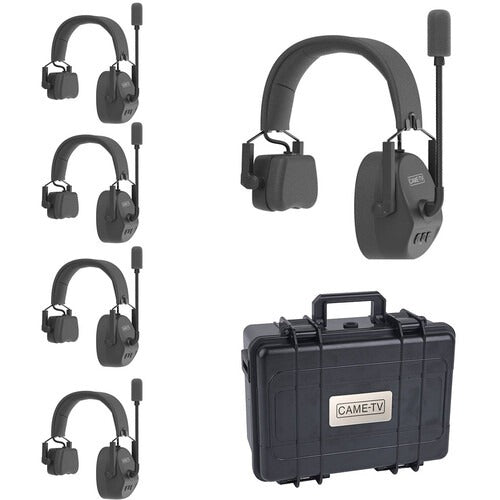 CAME-TV Kuminik8 Full-Duplex Wireless DECT Intercom System Single-Ear Headset EU (1.78 - 1.93 Ghz) with Up to 1500ft/450m 2-Way Working Distance, 10 hours Master Headset & 13 hours Remote Headset Battery Life, IP63 Dust and Water Resistant