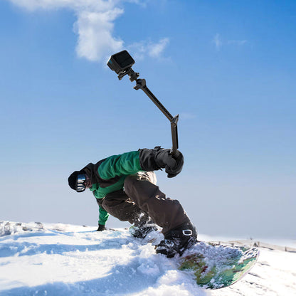 PGYTECH CapLock MantisPod Multifunctiol Action Camera Tripod with Quick Release Clamp, Panoramic Ball Head, Three-Section Arm, and 1/4" Screw Adapter for Insta360, DJI, GoPro, Compact Cameras, and Smartphone Holders | P-GM-158