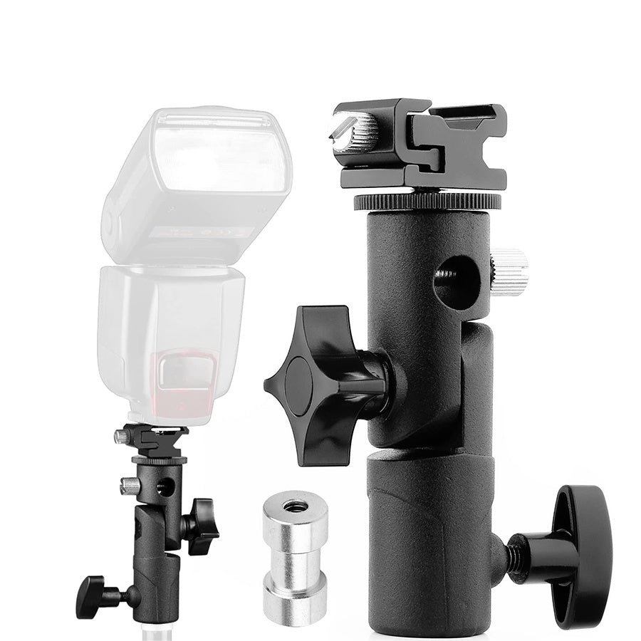 Pxel AA-LS4 Flash Bracket Umbrella Holder Swivel Light Stand Adapter Cold Shoe Speedlight