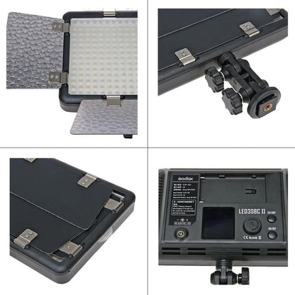 Godox LED308C II Adjustable Video Light Lamp LCD Panel with 433MHZ Wireless System Compatible Camera DV Macrophotography Wedding Products Shooting Jourlistic Video Recording