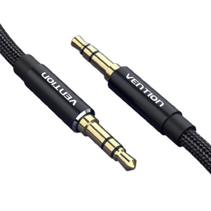 Vention 3.5mm Male to Male Gold Plated AUX Audio Cable 29AWG for MP3, Computer, Tablet, Phone (Black) (0.5M) | BAWB