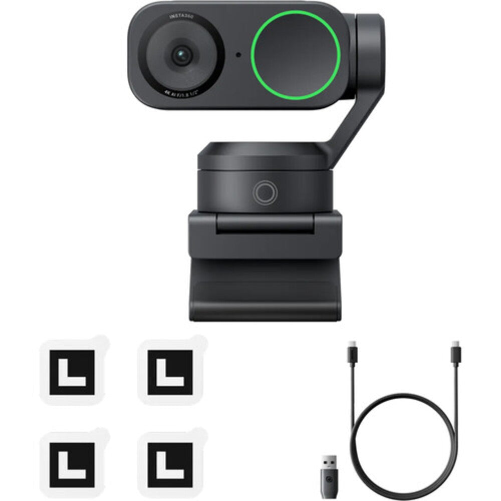 Insta360 Link 2 AI Webcam HDR 4K UHD 30fps with 79.5 Degree Diagonal Field of View, 4x Digital Zoom, Auto Focus AI Tracking, Smart Whiteboard and Deskview, AI Noise Cancelling Microphones for Windows, Mac Laptop Desktop PC Computer