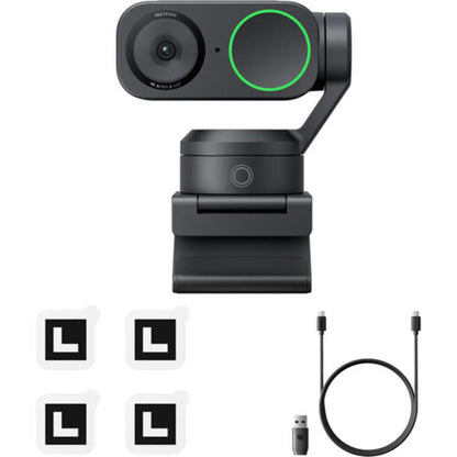 Insta360 Link 2 AI Webcam HDR 4K UHD 30fps with 79.5 Degree Diagonal Field of View, 4x Digital Zoom, Auto Focus AI Tracking, Smart Whiteboard and Deskview, AI Noise Cancelling Microphones for Windows, Mac Laptop Desktop PC Computer