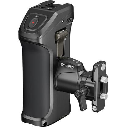SmallRig Rotating Side Handle with Trigger REC Recording Button for Selected Canon and Blackmagic Design Cameras, Intergrated Control Function, Ergonomic Secure Grip Design, 1/4-20" Threaded Holes and Cold Shoe Mount | 5235