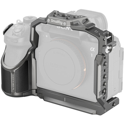 SmallRig Cage Kit for Sony Alpha 1 II / 9 III with Leather Grip, 1/4"-20 / ARRI 3/8"-16 Locating Holes,  Arca-Swiss Quick Release Plate, Three-Point Locking & HawkLock QR Self-Locking System | 5187