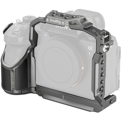 SmallRig Cage Kit for Sony Alpha 1 II / 9 III with Leather Grip, 1/4"-20 / ARRI 3/8"-16 Locating Holes,  Arca-Swiss Quick Release Plate, Three-Point Locking & HawkLock QR Self-Locking System | 5187